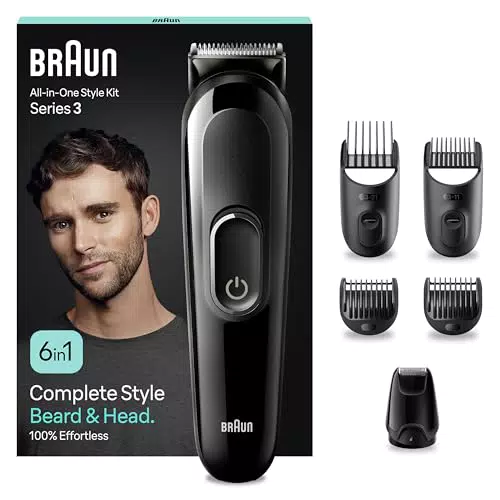Braun MGK3410 Bartpflege und Bodygroomer Set – 6-in-1 Trimmer für Herren