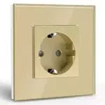 BSEED USB Steckdose Doppel Schwarz Schuko Steckdose mit USB Anschluss Typ C Port Unterputz Steckdose Glas Schutzkontakt-Steckdose Ladegerät für Handys