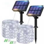 btfarm Solar Lichterkette Außen 2x8M, Wetterfest mit 8 Modi, IP65, Kupferdraht
