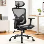 Ergonomischer Bürostuhl Hochlehner mit verstellbarer Lendenstütze & 2D-Kopfstütze
