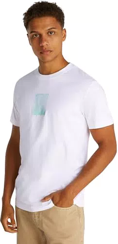 Calvin Klein Herren T-Shirt Kurzarm Brush Stroke Graphic Tee Regular Fit