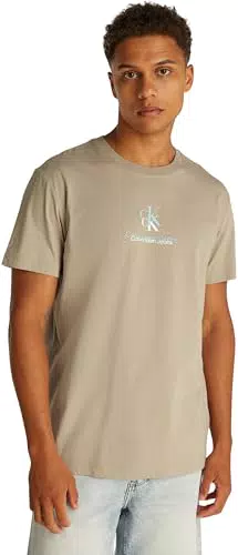 Calvin Klein Herren T-Shirt Kurzarm Shadow Logo Tee Regular Fit