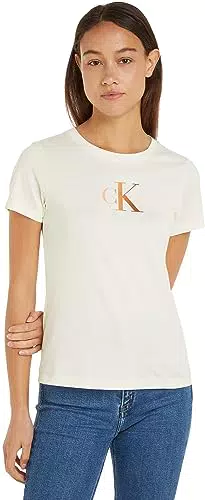 Calvin Klein Jeans Damen T-Shirt Kurzarm Gradient Rundhalsausschnitt
