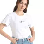 Calvin Klein Jeans Damen Slim Tee Monologo mit Rundhalsausschnitt