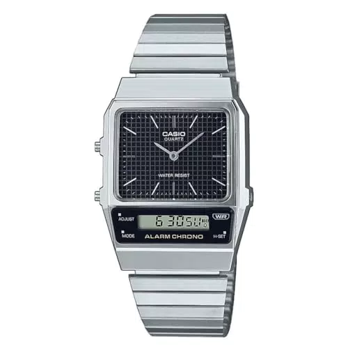 Casio Herrenuhr Quarz CA.AQ-800E-1AEF mit Silberarmband
