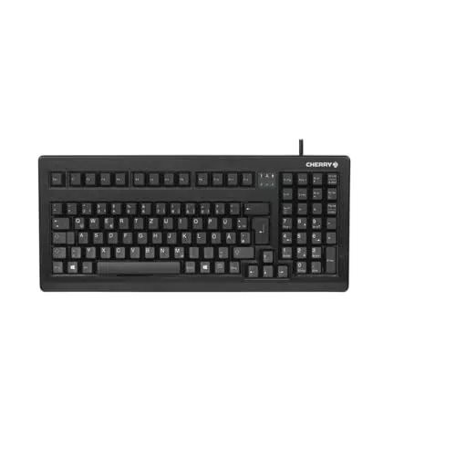 CHERRY G80-1800 Kompakte Mechanische Tastatur mit MX BLACK Switches, Kabelgebunden
