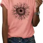 Cicy Bell Damen Sonnenblumen T-Shirt Kurzarm Sommer Grafik Tops