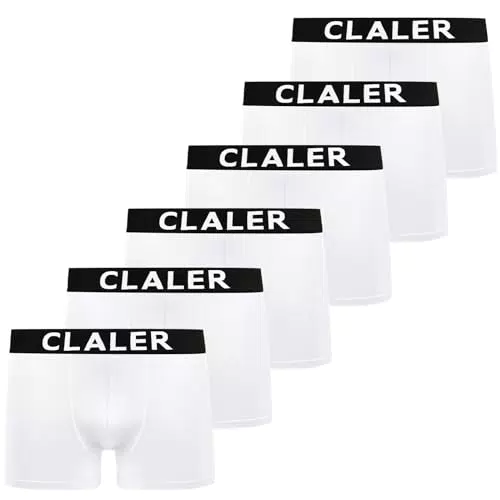 CLALER Herren Boxershorts aus Baumwolle - Retroshorts für Männer - Bequeme und Atmungsaktive Unterwäsche