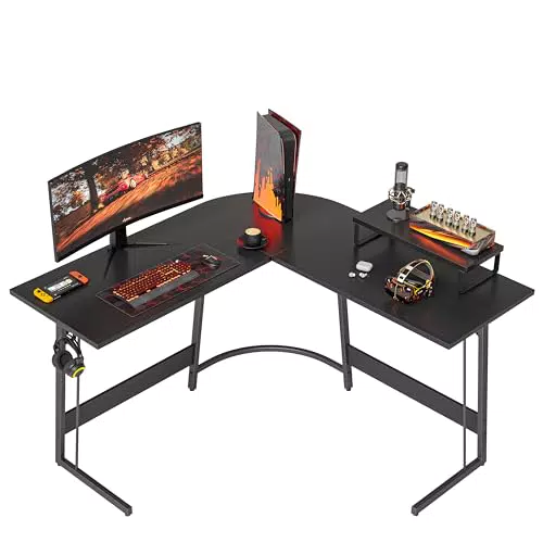 CubiCubi Gaming Tisch L-Form - Eckschreibtisch mit Monitorständer, platzsparend