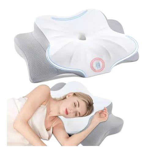DONAMA Ergonomisches Nackenkissen aus Memory Foam für alle Schlafpositionen