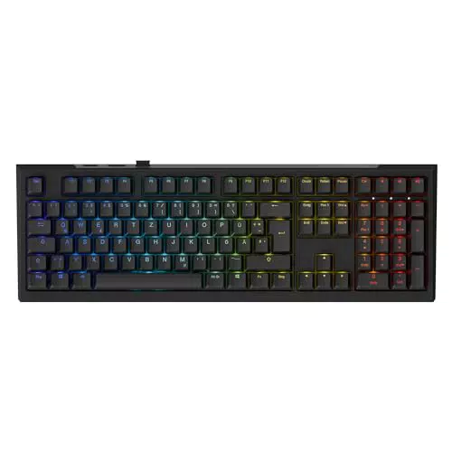 Ducky One X Wireless Gaming Tastatur – Induktive Switches, Tri-Mode-Konnektivität, RGB