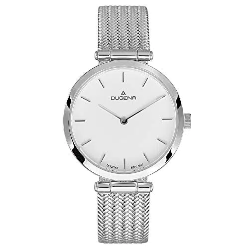 Dugena Lissa Damen-Armbanduhr Quarz mit Edelstahlgehäuse und Saphirglas
