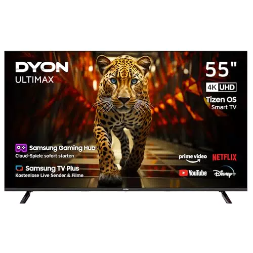 DYON ULTIMAX 55U-TI 55 Zoll 4K Ultra-HD Smart TV mit Tizen, Triple Tuner und Apps