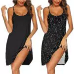 Ekouaer Damen Nachthemd Ärmellos Negligee Sexy Kurz Baumwolle Schlafanzug