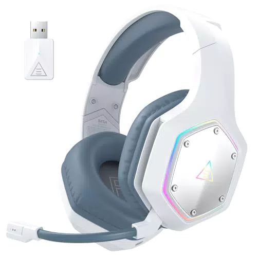 EKSA Wireless Headset mit Mikrofon, 7.1 Surround Sound, Gaming Headset kabellos