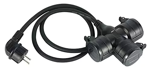 Electraline Baustellen Verlängerungskabel H07RN-F3G1.5 mit 3-Fach Gummi-Kupplung IP44