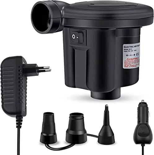 Intex Elektrische Luftpumpe 2-in-1 mit 3 Düsen für Luftmatratzen und Boote