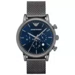 Emporio Armani Herrenchronograph mit Edelstahl- und Leder- oder Silikonarmband