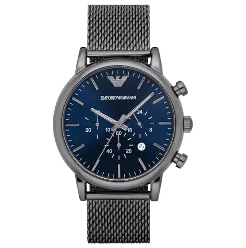 Emporio Armani Herrenchronograph mit Edelstahl- und Leder- oder Silikonarmband