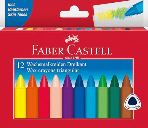 Faber-Castell Dreikant Wachsmalstifte - Hochwertige Malstifte für Kinder