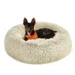 Hundebett von Feandrea - Flauschiges Katzenbett mit Donut Kissen