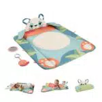 Fisher-Price Rolli-Roll Panda Spielmatte – 3-in-1 Spielmatte mit Knisterspielzeug und Spiegel