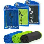 Fit-Flip Kühltuch 3er Set 100x30cm, Mikrofaser Sporthandtuch kühlend