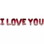Folat Romantische Love Deko Folienballons 'I Love You' für Hochzeit und Valentinstag