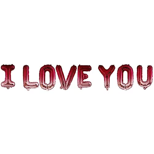 Folat Romantische Love Deko Folienballons 'I Love You' für Hochzeit und Valentinstag