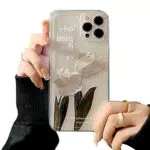 Fycyko iPhone 14 Pro Max Hülle Transparent Blumen Design Elegant für Mädchen