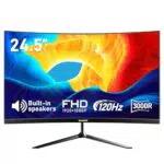 Gawfolk 24,5 Zoll Curved Monitor 120Hz Full HD 1080P mit Lautsprechern HDMI VGA