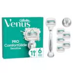 Gillette Venus Pro ComfortGlide Sensitive Damenrasierer mit Aloe Vera und Duschhalterung