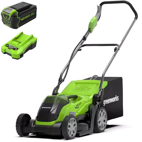 Greenworks Kabelloser Akku Rasenmäher G40LM35 für Flächen bis 400 m²