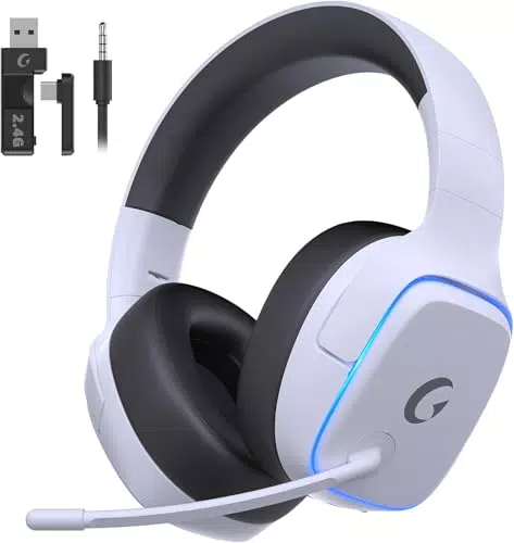 Gvyugke PS5 Headset Wireless mit Mikrofon, 7.1 Surround Sound und RGB Lichtern