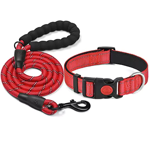 Haapaw Reflector Hundehalsband Polsterung Neopren Atmungsaktiv Einstellbar