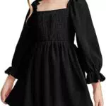 Haloumoning Mädchen Rüschen Langarmkleid A-Linie Festliches Partykleid