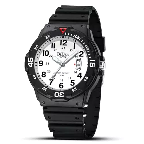 HANPOSH Herren Analog Quarz Uhr 50M wasserdicht mit Datum – Designer Armbanduhr