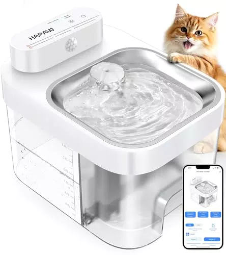 HAPAW Katzenbrunnen mit App-Überwachung und automatischem Wasserspender
