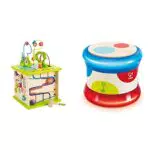 Hape Motorikwürfel Kleine Tierchen für Babys ab 12 Monaten und Baby-Trommel