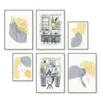 HappyMots Poster Set A3 und A4 – Wanddekoration in verschiedenen Designs