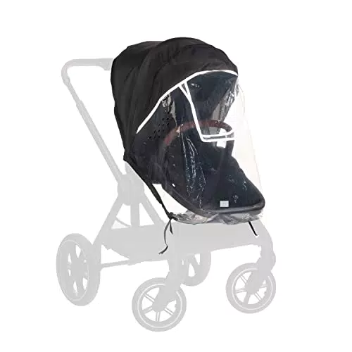 Hauck Universal Kinderwagen Regenschutz mit Reflektierender Umrandung und Belüftung