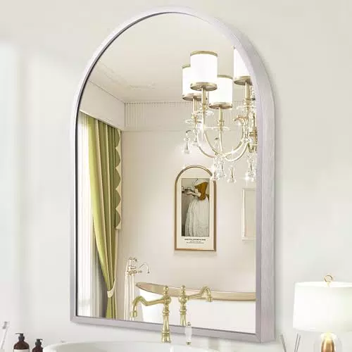 HLFMVWE Badezimmer Spiegel mit Metallrahmen für Wandmontage 65 x 45 cm