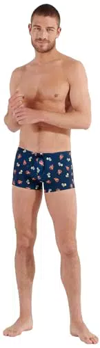 HOM Herren Badehose Beach Club mit Hummer- und Cocktail-Druck
