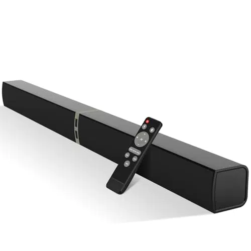 HoYLluDLL 2.0-Kanal Bluetooth Soundbar mit 3 EQ-Modi und 3D Surround Sound