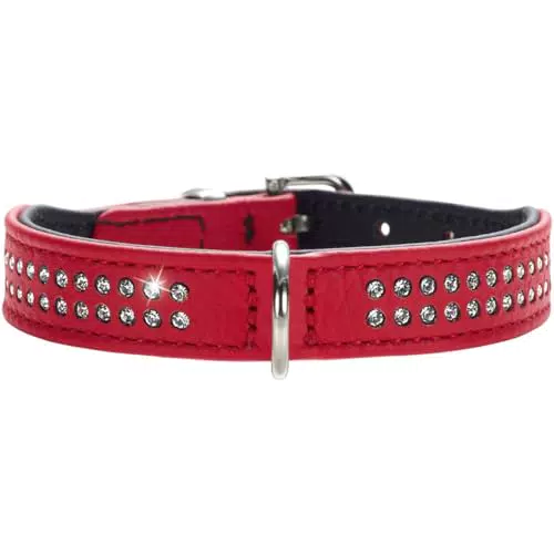 HUNTER DIAMOND PETIT Halsband für kleine Hunde aus Leder mit Strasssteinchen
