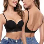 iClosam Push-Up BH Rückenfrei für Damen mit Bügel und abnehmbaren Trägern