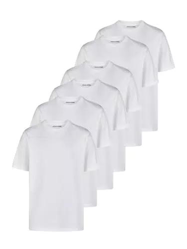 Jack & Jones Herren Basic T-Shirt Regular Fit Crew Neck Kurzarm Tee