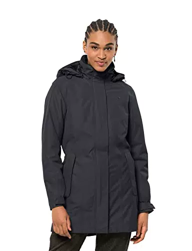 Jack Wolfskin Damen Madison Avenue Coat Mantel, Grau