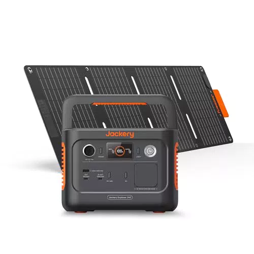 Jackery Explorer 240, 3.6V/67200mAh/240Wh Tragbare Powerstation Mobiler Stromspeicher mit Reinen Sinuswellen 230V/200W Steckdose + USB