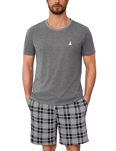 Jahetuul Herren Pyjama kurz aus Baumwolle – Loungewear für den Alltag